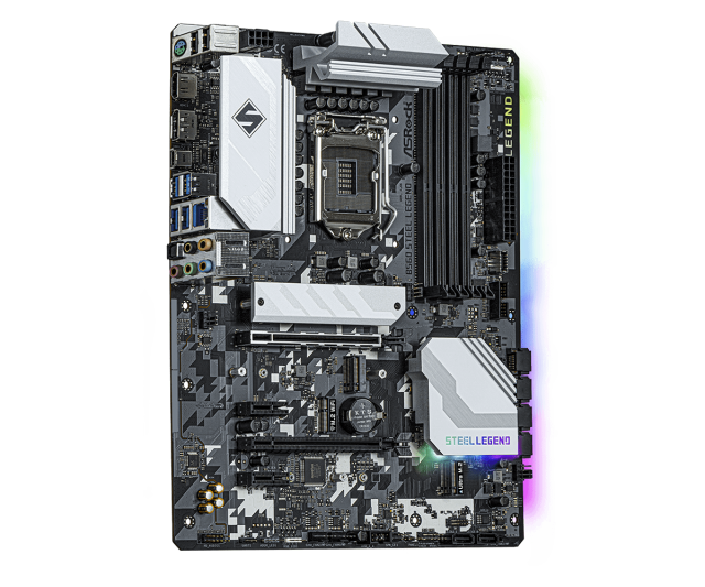 Дънна платка ASRock B560 Steel Legend, B560, LGA1200, 4 x DDR4, PCI-E 4.0 (DP/HDMI), 6x SATA 6Gb/s, 3x M.2, 1x USB 3.2 Gen 2 Type C, Polychrome RGB, ATX