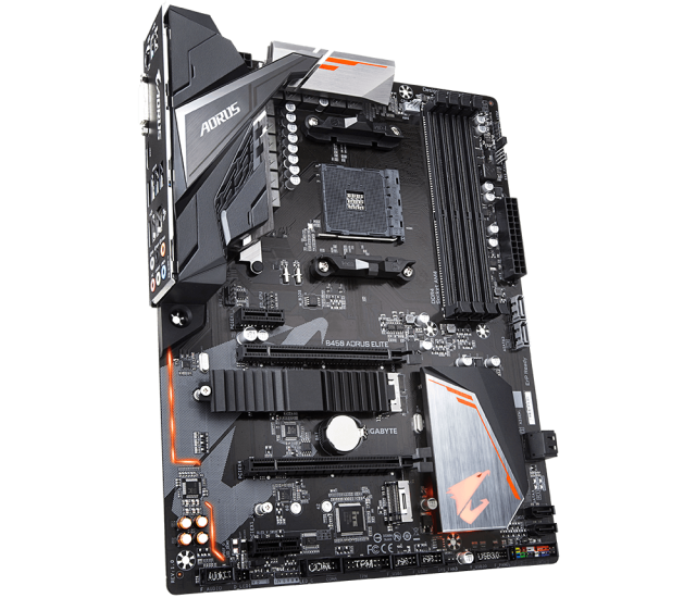 Дънна платка Gigabyte B450 AORUS Elite, B450, AM4, DDR4, (HDMI&DVI), PCI-E , 6x SATA 6Gb/s, 1x M.2 socket, 4x USB 3.1, RGB Fusion, (rev. 1.0), ATX