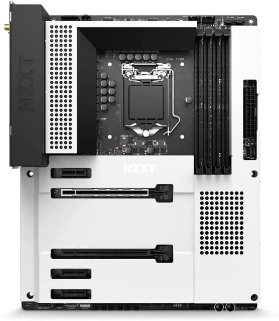 Дънна платка NZXT N7 Z590 Wi-Fi (N7-Z59XT-W1), LGA1200, 4 x DDR4, PCI-E 4.0 (HDMI)(CFX), 4x SATA 6Gb/s, 2x M.2, 1x USB 3.2 Gen 2x2 Type-C, Wi-Fi-, Bluetooth, Matte White,  ATX