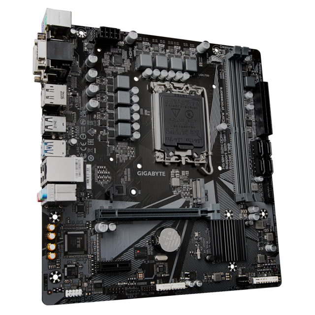 Дънна платка Gigabyte H610M S2H, 2 x DDR4, H610, LGA1700, DDR4, (DP&HDMI&DVI&VGA), PCI-E 4.0, 4x SATA 6Gb/s, 1x M.2, 4x USB 3.2 Gen 1, mATX
