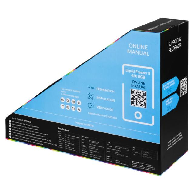 Охладител за процесор Arctic Freezer II RGB (420mm), водно охлаждане, ACFRE00110A AMD/Intel