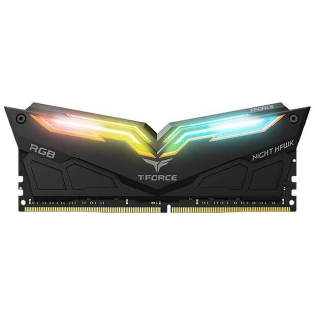 Памет Team Group T-Force Night Hawk Black RGB DDR4 16GB (2x8GB) 3600MHz CL18 TF1D416G3600HC18JDC01, Черна 