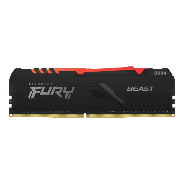 Памет Kingston FURY Beast Black RGB 16GB(2x8GB) DDR4 PC4-25600 3200MHz CL16 KF432C16BBAK2/16