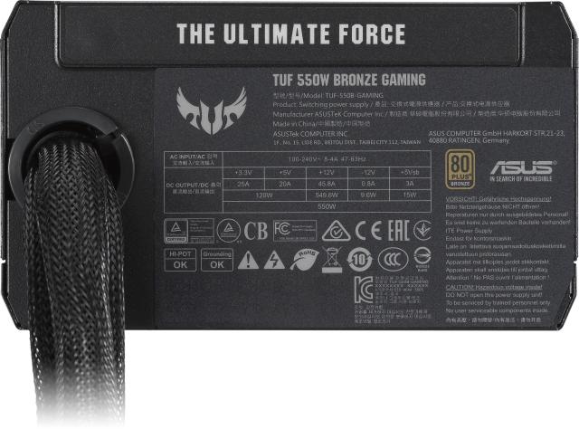 Захранващ блок ASUS TUF Gaming 550W, 80+ Bronze