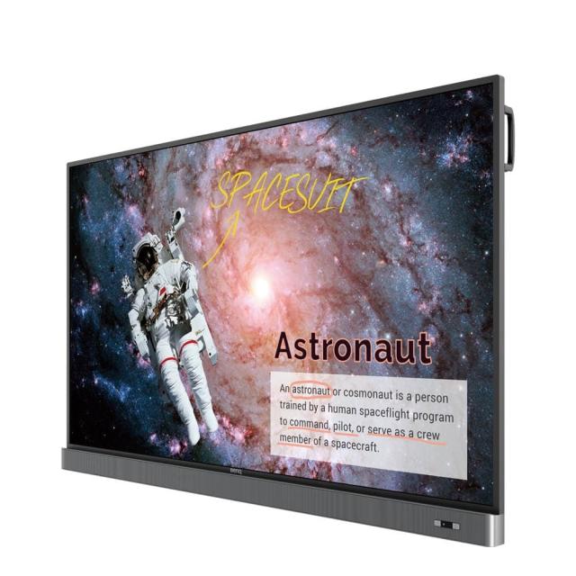 Широкоформатен дисплей BenQ RM7502K 75" Educ. 4K Touch: IR 20 points LED; 8ms, 3840x2160, 350 nits; 1100:1; VAngle (H/V CR=10): 178/178; Color g.: 72%;  Prot.glass: 4mm; I/F: D-sub, HDMI inx3/outx1, RS232, RJ45, USBx5; Sp.:16Wx2; Vesa 800x400mm; Rem.