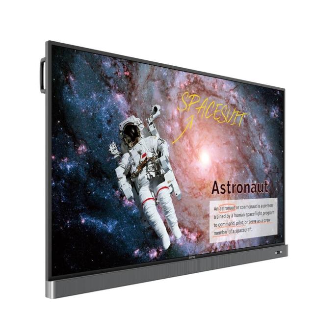 Широкоформатен дисплей BenQ RM7502K 75" Educ. 4K Touch: IR 20 points LED; 8ms, 3840x2160, 350 nits; 1100:1; VAngle (H/V CR=10): 178/178; Color g.: 72%;  Prot.glass: 4mm; I/F: D-sub, HDMI inx3/outx1, RS232, RJ45, USBx5; Sp.:16Wx2; Vesa 800x400mm; Rem.