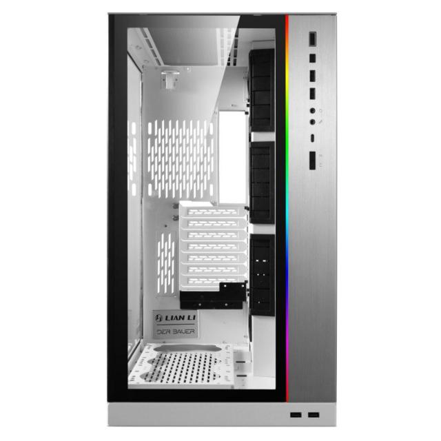 Кутия Lian Li PC-O11 Dynamic XL ROG Certified, 4 x USB 3.0; 1 x HD Audio; 1 x Type-C,  Mid-Tower, Tempered Glass, Бяло