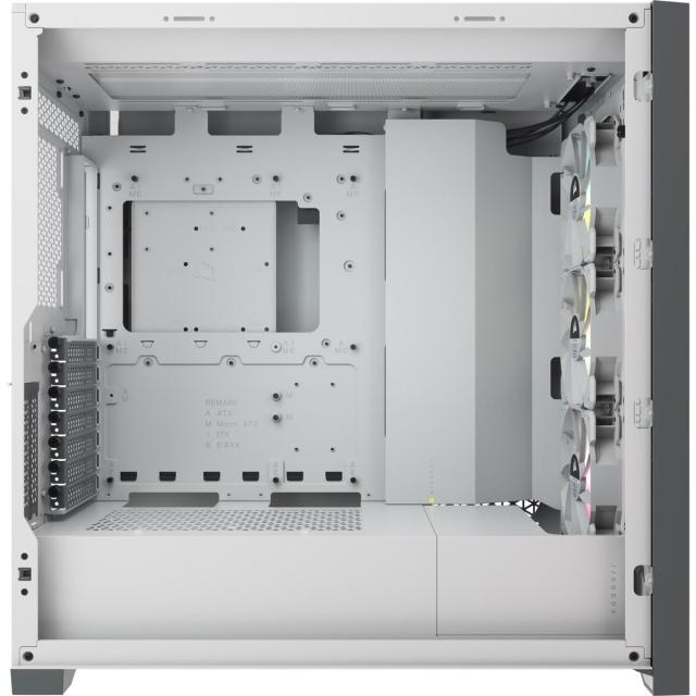 Кутия Corsair iCUE 5000X RGB Mid Tower, Tempered Glass, Бяло,  CC-9011213-WW