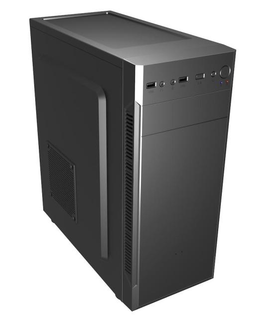 Кутия FSP CMT160, Middle Tower, 1x USB 3.0, 2x USB 2.0, HD Audio, ATX, Micro ATX, черна