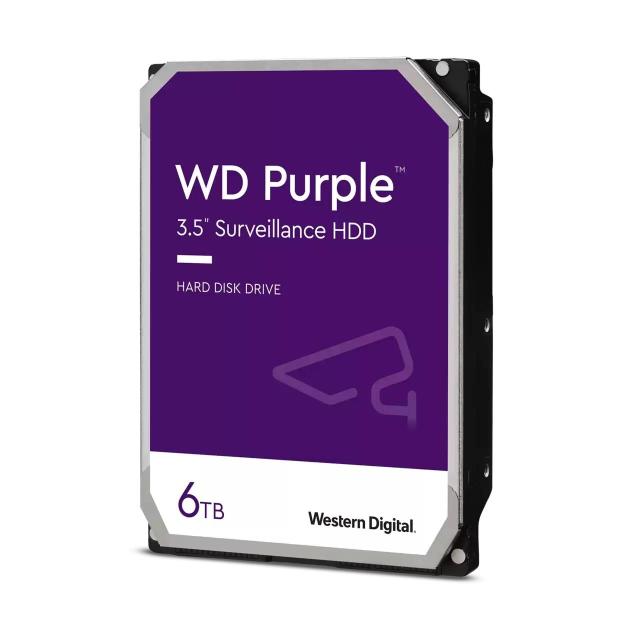 Твърд диск WD Purple Surveillance, 6TB, 256MB, SATA 3, 3.5", 63PURZ