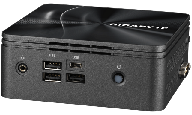 Мини компютър Gigabyte Brix BRR5H-4500, AMD Ryzen 5 4500U, 2 x SO-DIMM DDR4, M.2 SSD/HDD, USB Type-C™, WiFi 6 +BT, black