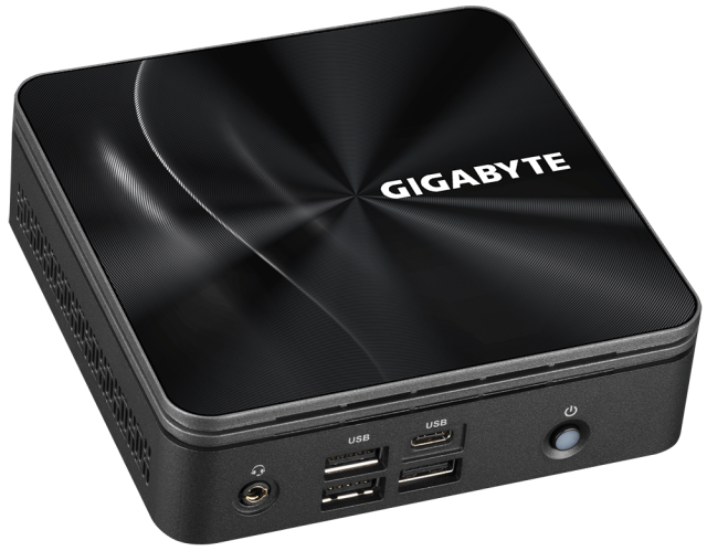 Мини компютър Gigabyte Brix BRRR3-4300, AMD Ryzen 3 4300U, 2 x SO-DIMM DDR4, M.2 SSD, USB Type-C™, WiFi 6 +BT, black, Free DOS