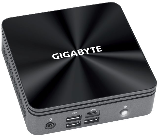 Мини компютър Barebone Gigabyte Brix BRi7H-10710, Intel Core i7-10710U 1.1/4.7 GHz, 2x SO-DIMM DDR4, без твърд диск, 6x USB 3.2, WiFi и Bluetooth, Free DOS