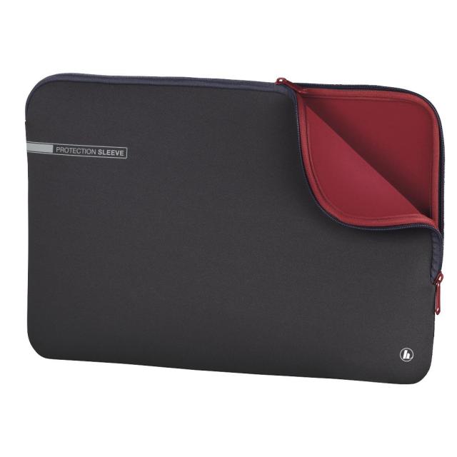 Калъф за лаптоп HAMA Neoprene, До 44 cm (17.3"), Сив/Червен
