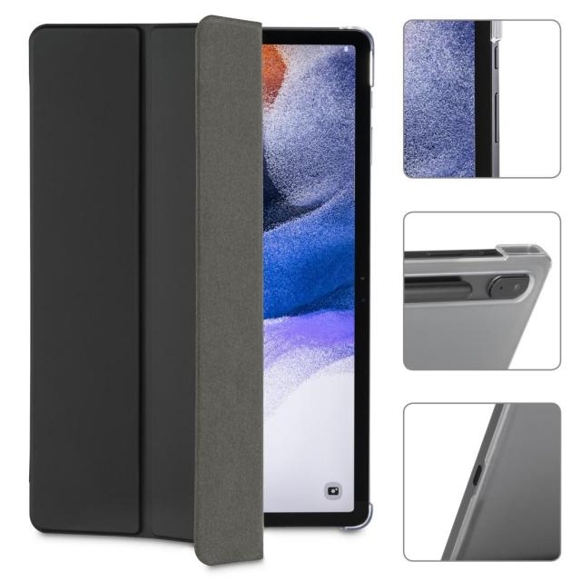 Калъф за таблет HAMA Fold Clear, За Samsung Galaxy Tab S7 FE/S7+/S8+ 12.4", Място за писaлка(S-pen), Черен