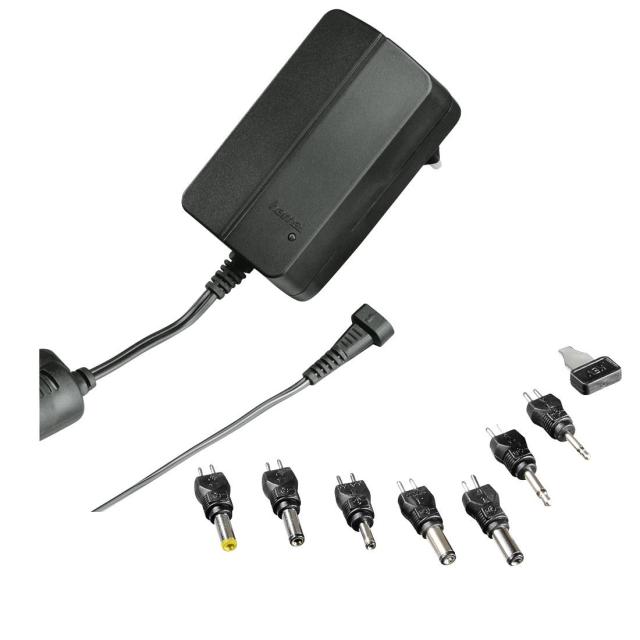 Адаптер HAMA Eco, AC/DC 1500mAh 9-24V, 24W, Черен