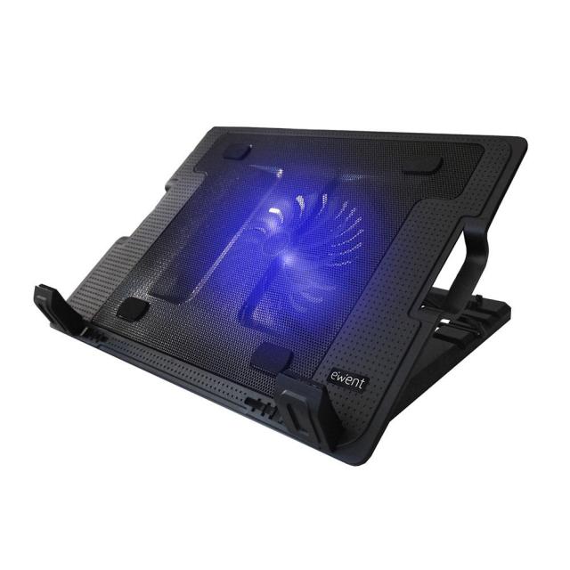 Охладител за лаптоп Ewent EW1258, Вентилатора 125мм, USB хъб, Черен