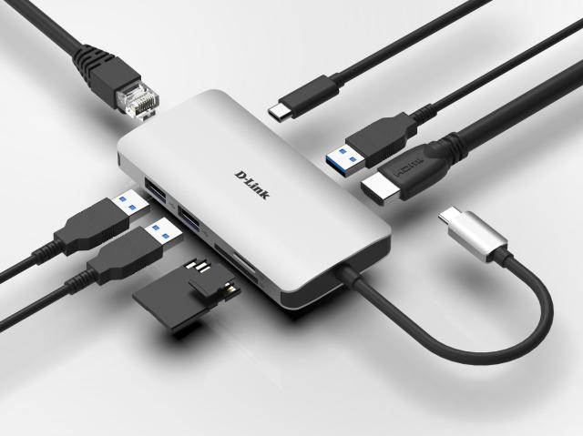 Докинг станция D-LINK DUB-M810, 8-in-1 USB-C, HDMI/Ethernet/Card Reader/Power