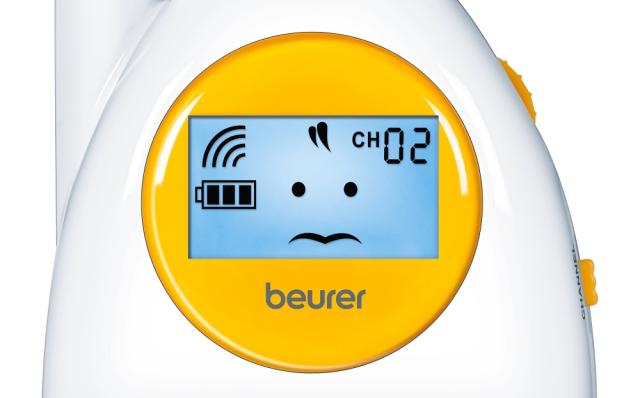 Бебефон Beurer BY 84 Baby monitor, ECO + mode, baby emotions on display, LCD display, 1 way comunication, 2 channels, continuously adjustable sensitivity and volume settings, up to 800 m