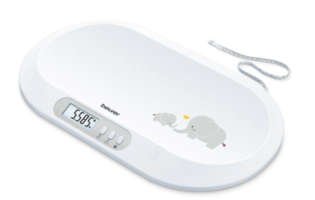 Везна Beurer BY 90 baby scale, Data transfer via Bluetooth®, Automatic and manual hold function,Curved weighing surface, 10 Measurement memory spaces