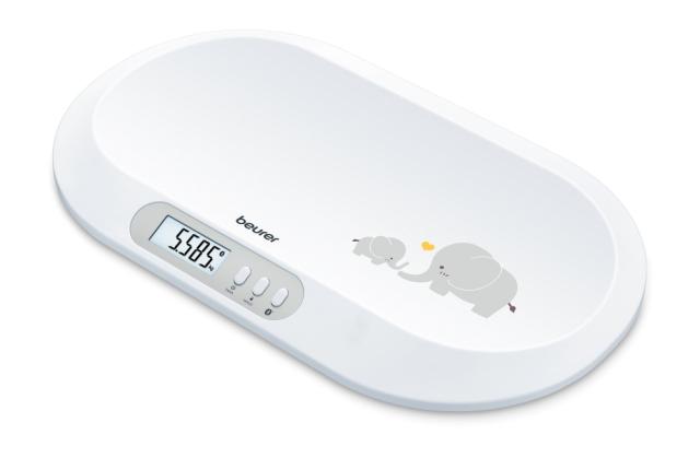 Везна Beurer BY 90 baby scale, Data transfer via Bluetooth®, Automatic and manual hold function,Curved weighing surface, 10 Measurement memory spaces