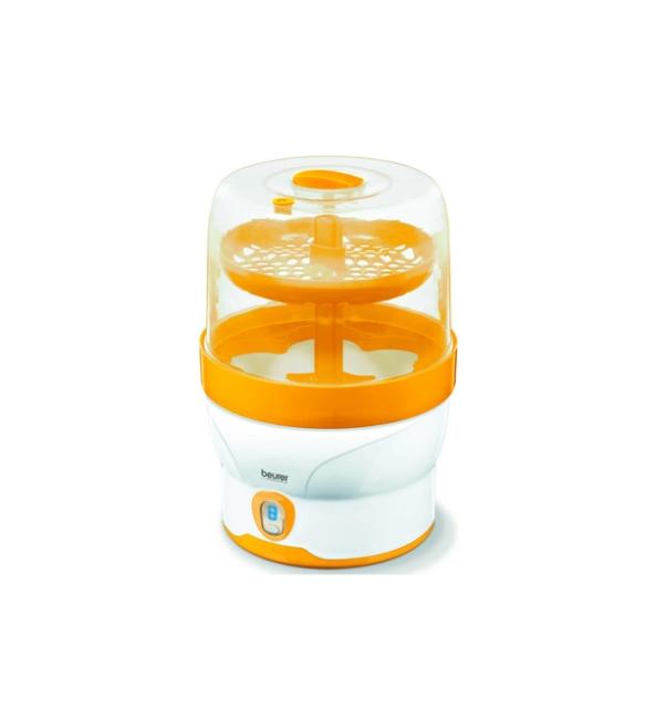 Стерилизатор Beurer BY 76 steam steriliser; Disinfects up to 6 bottles and accessories in 7 minutes; LED display, tongs, removable bottle grid,measuring jug