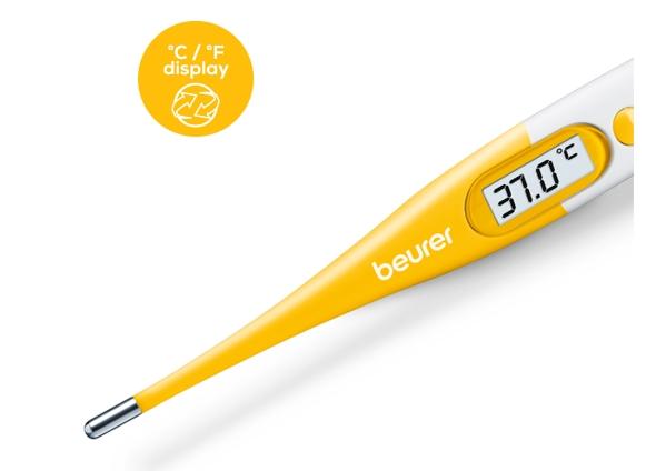 Термометър Beurer BY 11 Dog clinical thermometer, Contact-measurement technology, temperature alarm as from 37.8 C°, Display in C° and F°, Flexible measuring tip; Protective cap; Waterproof tip and display