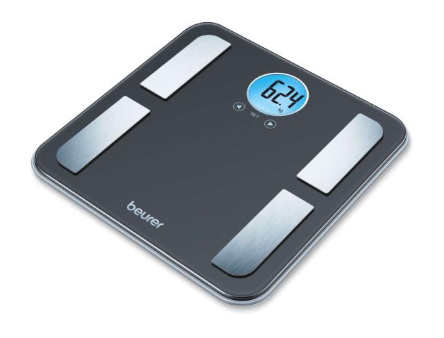 Везна Beurer BF 195 diagnostic bathroom scale; round LCD display; Weight, body fat, body water, muscle percentage, bone mass, AMR calorie display; 180 kg