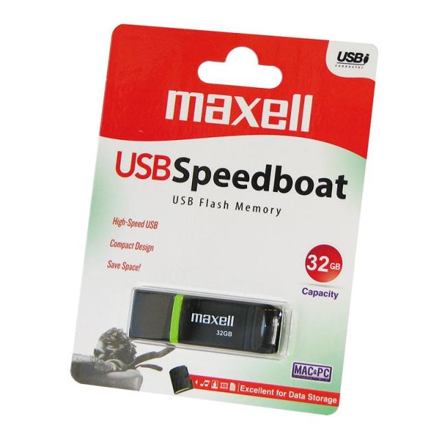 USB памет MAXELL Speedboat 32GB, USB 2.0, Черен