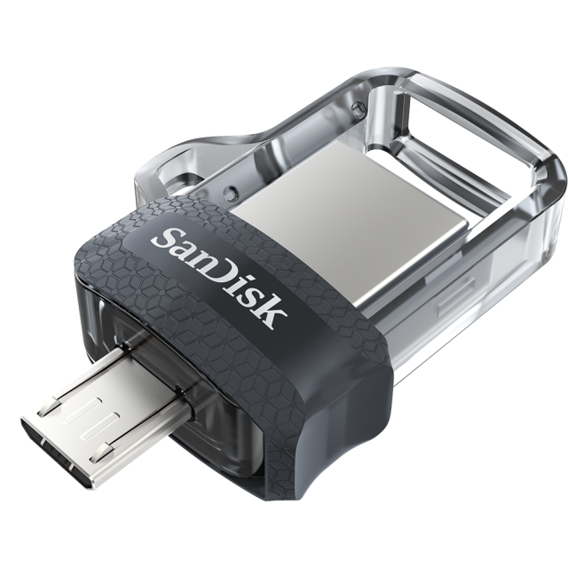 USB памет SanDisk Ultra Dual Drive m3.0, 64GB, USB 3.0 / micro USB, OTG, Черен