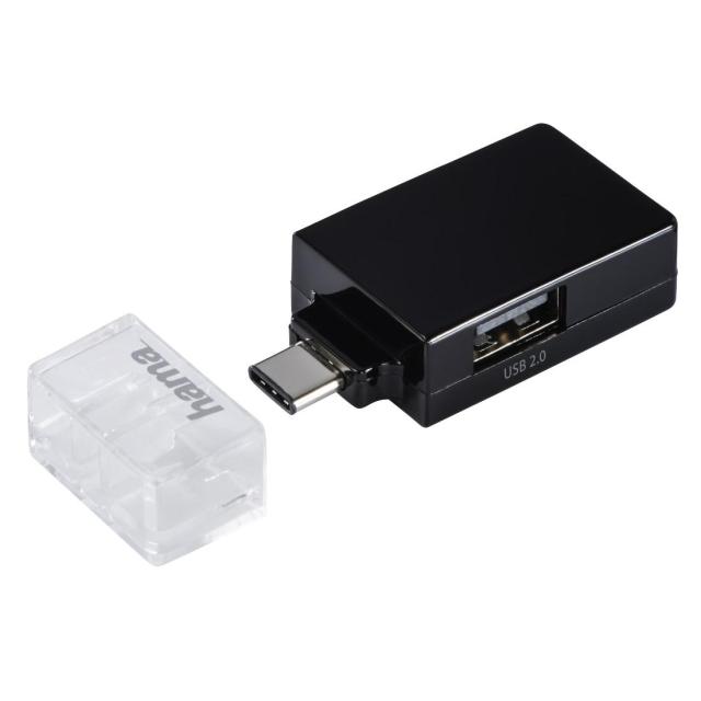 USB-C хъб 1:3 HAMA Pocket, 1 x USB-A 3.1, 2 x USB-A 2.0, Черен