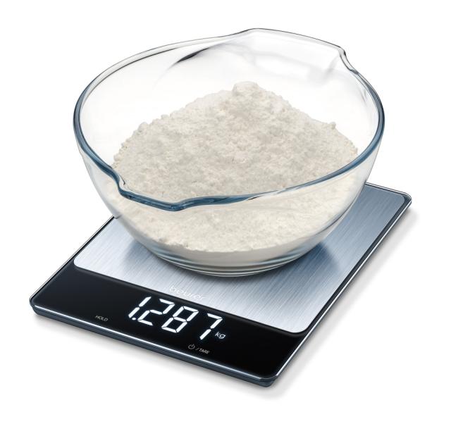 Везна Beurer KS 34 XL kitchen scale; Stainless steel weighing surface; Magic LED; 15 kg / 1 g