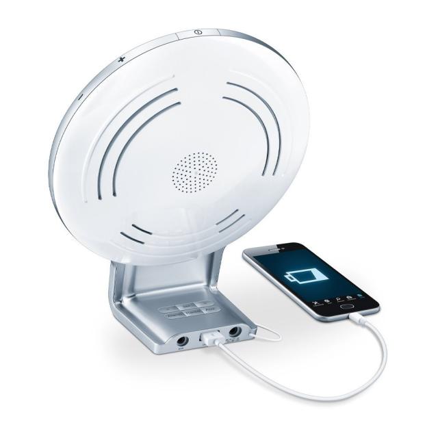 Лампа Beurer WL 75 wake up light, smartphone connection ,radio or alarm, Aux input, charge smarthphones via USB