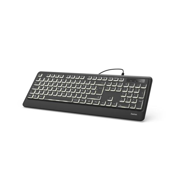 Клавиатура HAMA KC-550, подсветка, USB, с кабел, черен