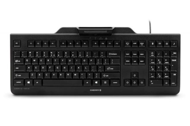 Жична клавиатура CHERRY KC 1000 SC, черна, с четец
