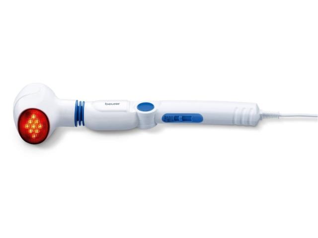 Масажор Beurer MG 40 infrared massager; Soothing vibration massage; Rotating massage head and 3-way adjustable handle; Infrared heat; 3 function levels; 4 interchangeable massage attachments