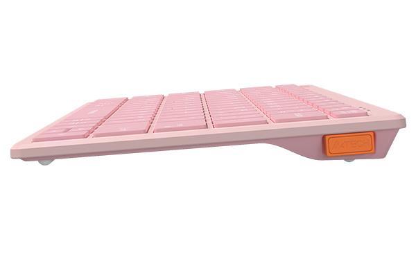 Клавиатура безжична A4TECH FBX51C FStyler Baby pink, безжична, Bluetooth/Wireless, бутони с нисък профил, свързване едновременно с до 4 устройства, kирилизирана, Розовa