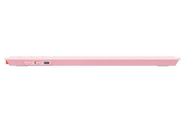 Клавиатура безжична A4TECH FBX51C FStyler Baby pink, безжична, Bluetooth/Wireless, бутони с нисък профил, свързване едновременно с до 4 устройства, kирилизирана, Розовa