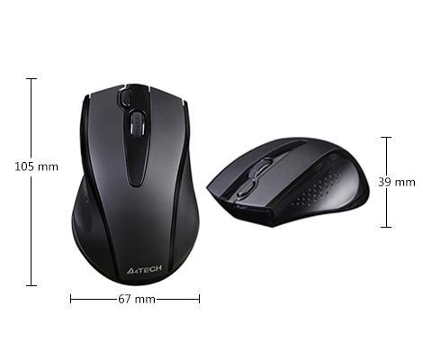 Мишка A4tech V-Track G9-500FS, 2.4GZ, безшумна, черен