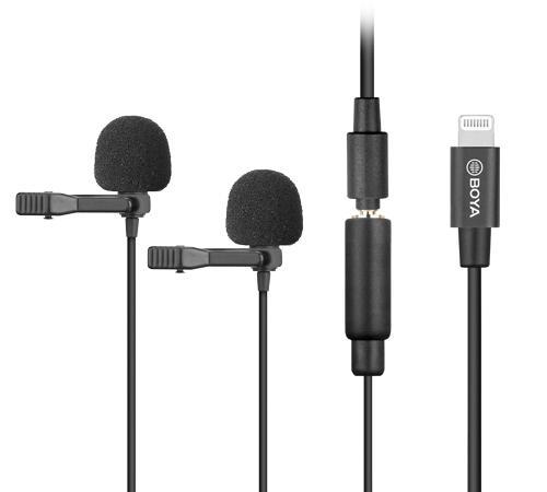 Микрофон брошка 2 броя BOYA BY-M2D, Lightning, iOS