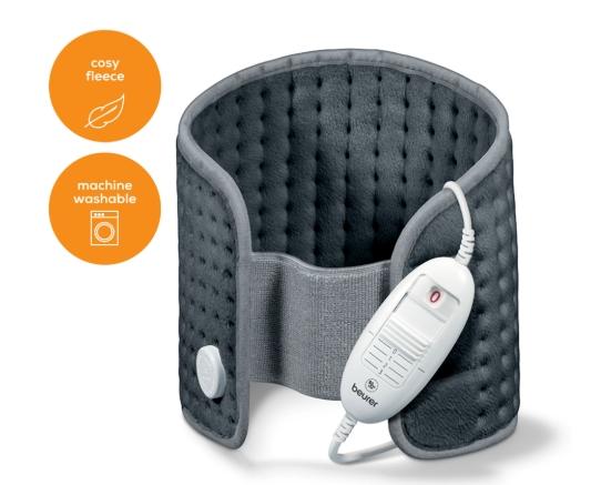 Термоподложка Beurer HK 49 Cosy Abdominal & Back Heat Pad; 3 temperature settings; auto switch-off after 90 min; washable on 30°; removable switch; fleece fibre;69(L)x28(W) cm
