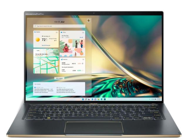 Лаптоп Acer Swift 5, SF514-56T-70F5, Core i7-1260P (up to 4.7GHz, 18MB), 14" 2.5K (2560 x 1440) IPS touch, 16GB LPDDR5, 1024GB PCIe SSD, Intel UMA, WIFI 6E BT 5.0 INTEL Killer CNVi, Backlit KB, FPR, Win 11 Home, Steam Blue