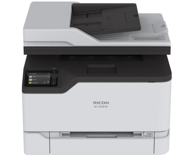Многофункционално лазерно устройство RICOH M C240FW, А4, цветен принтер/копир/скенер/факс, 2400 x 600 dpi, 24 стр/мин, LAN, Wi-Fi, USB