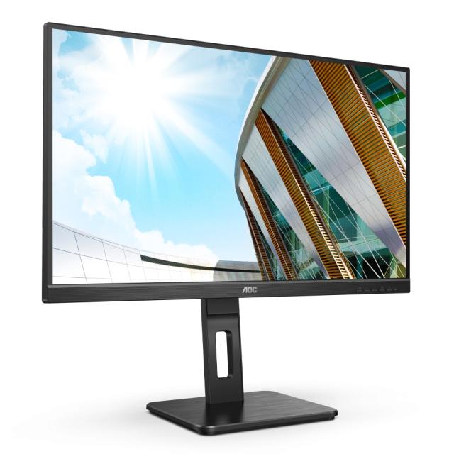 Монитор AOC Q27P2CA, 27" IPS WLED, 2560x1440@75Hz, 4ms GtG, 300cd/m2, 1000:1, DCR 50M:1, Adaptive Sync, FlickerFree, Low Blue Light, 2Wx2, Tilt, Height Adjust, Pivot, Swivel, 2xHDMI, DP, USB hub