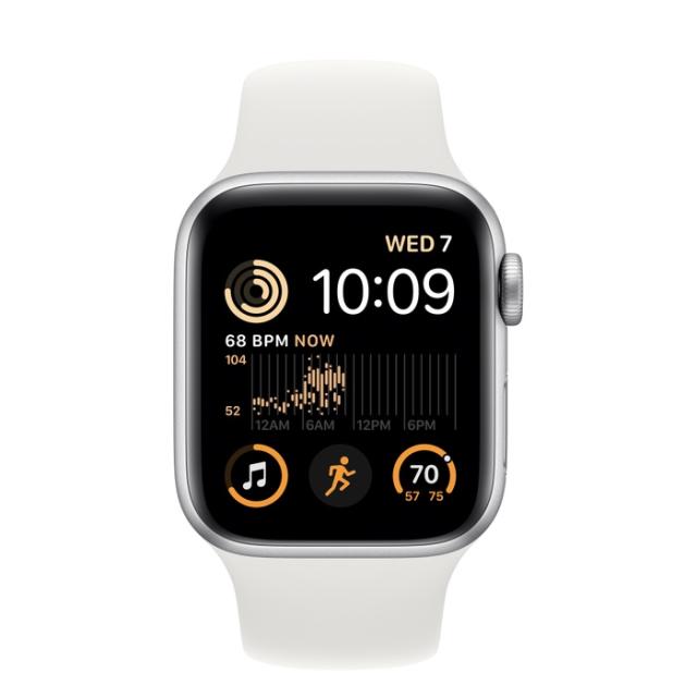 Часовник Apple Watch SE2 GPS 40mm Silver Aluminium Case with White Sport Band - Regular