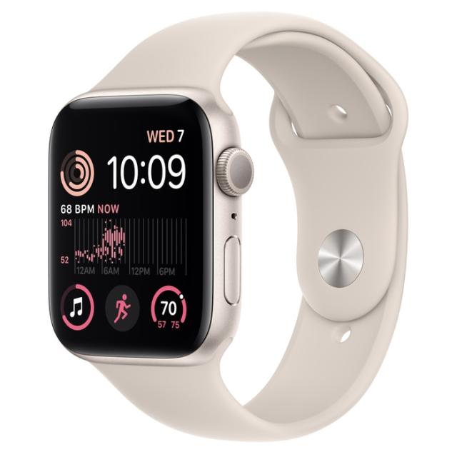 Часовник Apple Watch SE2 GPS 44mm Starlight Aluminium Case with Starlight Sport Band - Regular