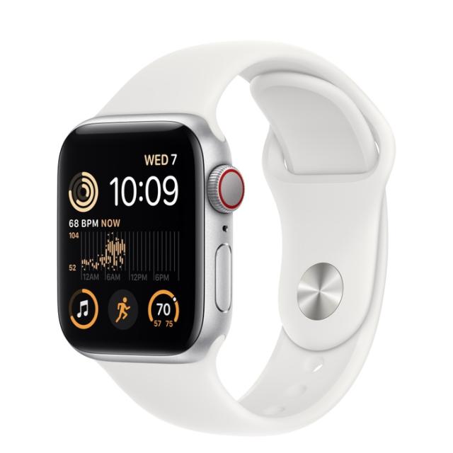 Часовник Apple Watch SE2 GPS + Cellular 40mm Silver Aluminium Case with White Sport Band - Regular