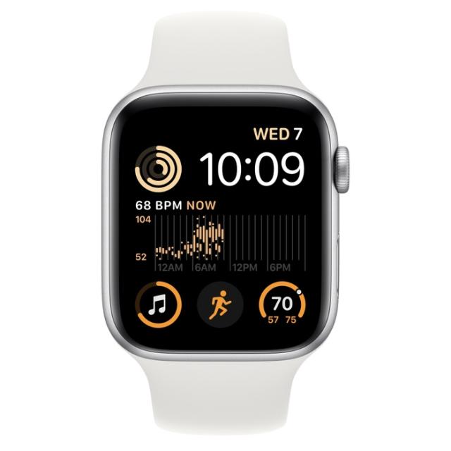 Часовник Apple Watch SE2 GPS + Cellular 44mm Silver Aluminium Case with White Sport Band - Regular
