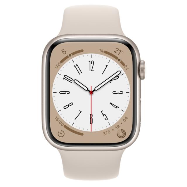 Часовник Apple Watch Series 8 GPS 45mm Starlight Aluminium Case with Starlight Sport Band - Regular