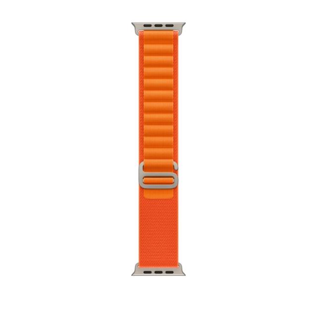 Часовник Apple Watch Ultra GPS + Cellular, 49mm Titanium Case with Orange Alpine Loop - Large
